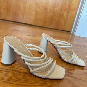 LIKE NEW! Nine West White Heels | Size 7.5